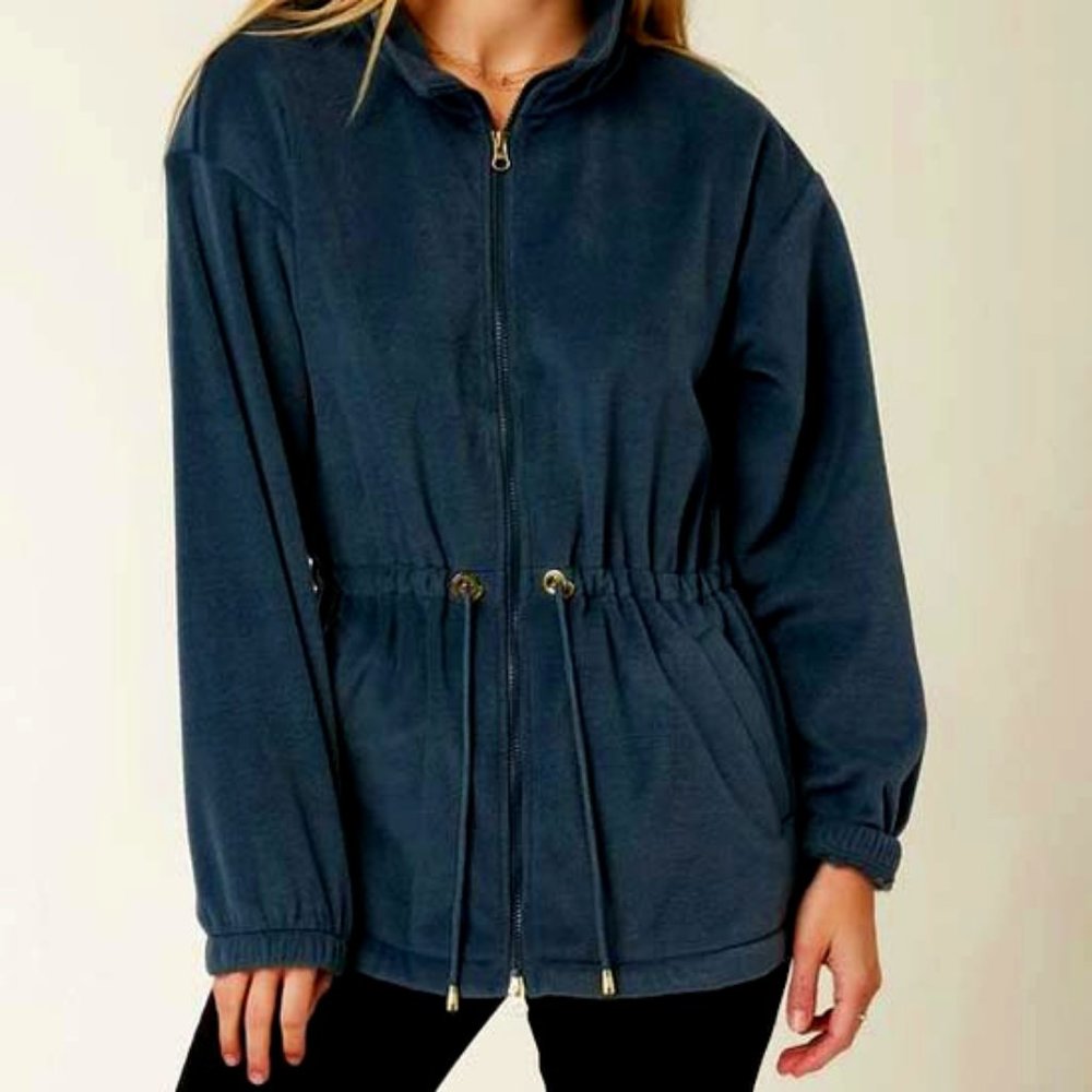 O'Neill Salt Blue Fleece Drawstring Waist Morro Jacket S
